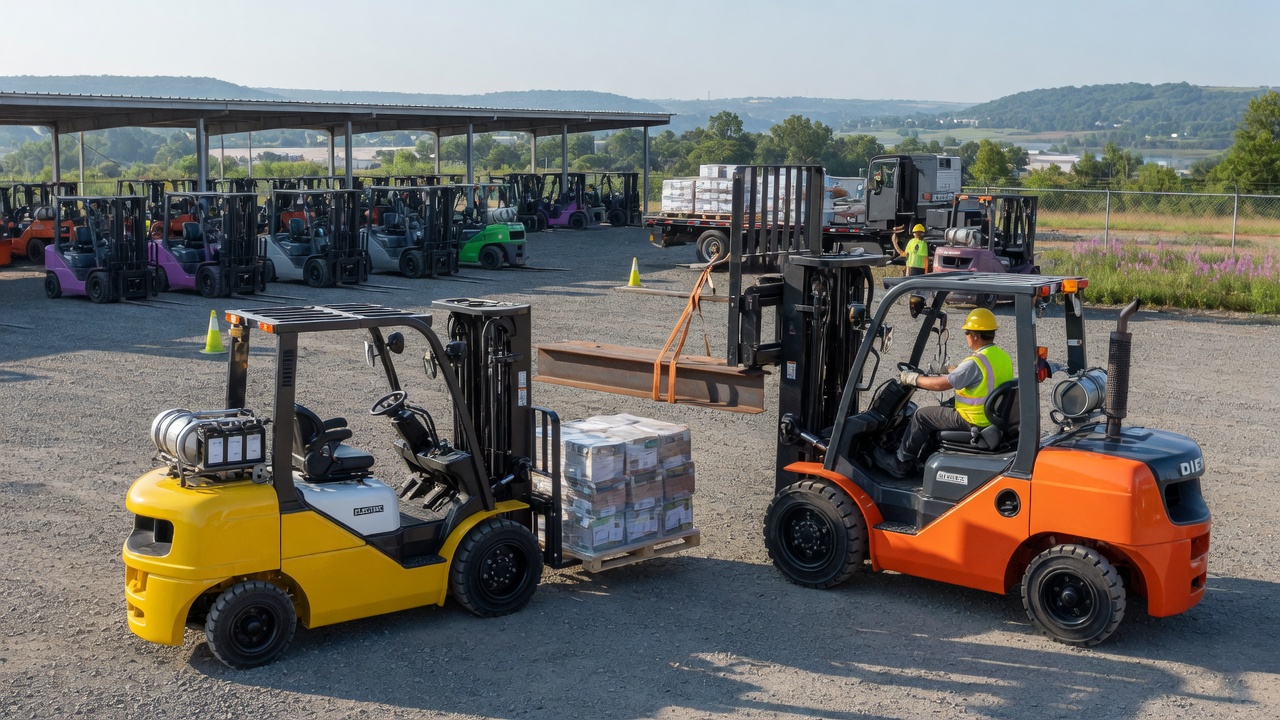 Electric and diesel forklifts available for rental in Broome NY